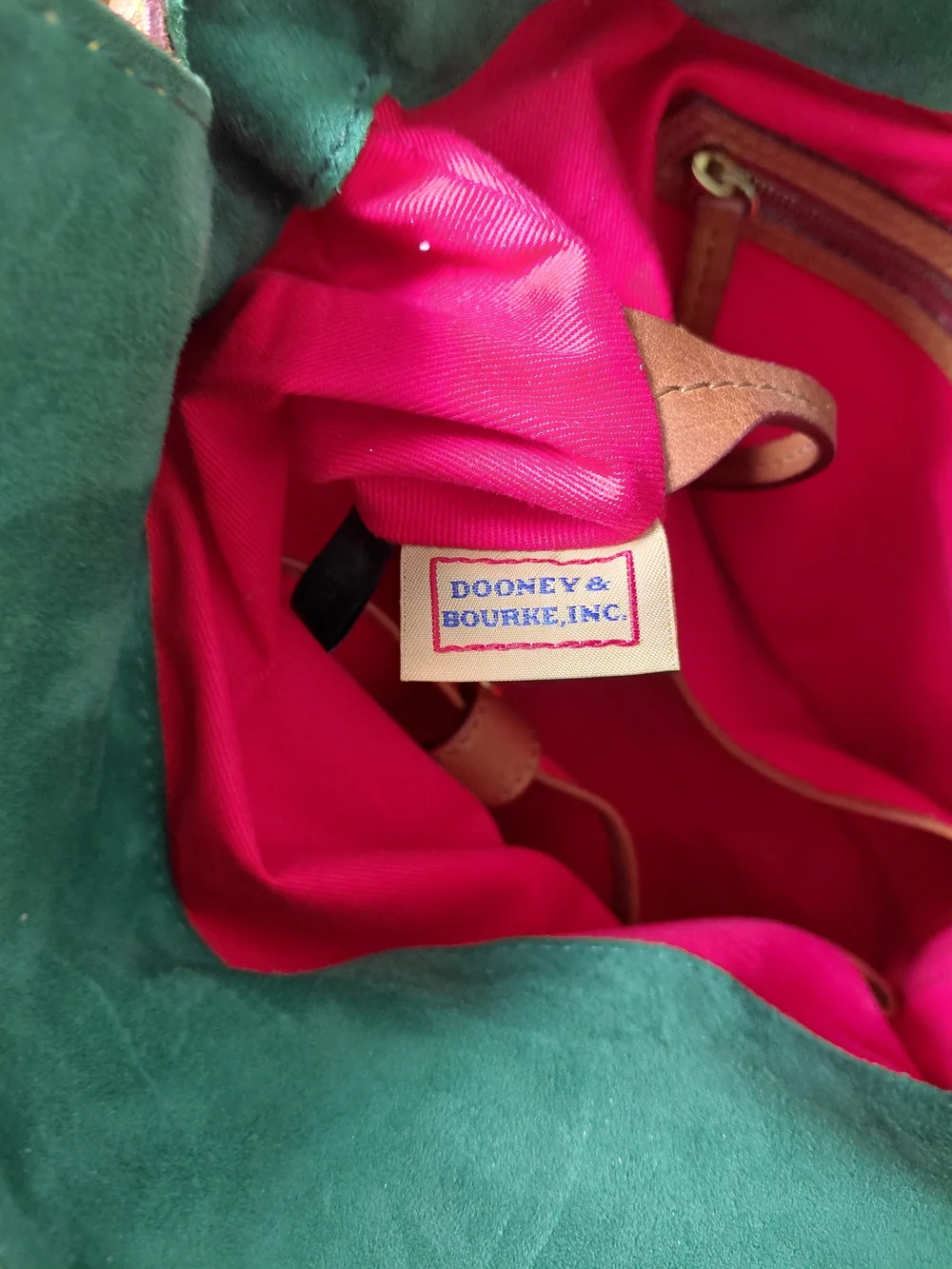 Dooney & Bourke Cognac Leather Fold-Over Satchel with Detachable Strap